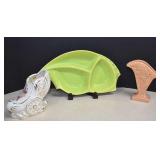 Vtg. McCoy Cornucopia Vase,Don Jay Calif. Green