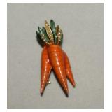 Rare - HAR Enamel Carrot Brooch w/ Pearls