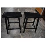 Two Saddle Seat Bar Stools
