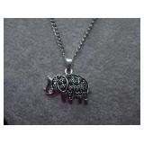 Sterling/Marcasite Elephant Pendant w/ Chain