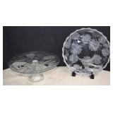 Vtg. L.E. Smith Grape Pedestal Cake Stand and