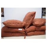 Two Chair Cushions & Three Pillows. All Very Clean