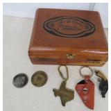 Flor de Oliva Cigar Box w/Masonic Coins & More