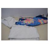 Lap Quilt Machine Made & Two Lace Table Cloths