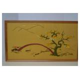 Vintage Framed Embroidery Art
