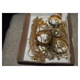 Box of Goldtone Costume Jewelry