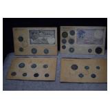 Foreign Coins & Currency Attached as a Display