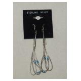Liquid Silver Earrings w/Turquoise Beads