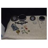 Two Peacock Themed Boxes-Beads/Rhinestones &
