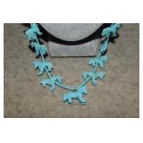 Turquoise Horse Fetish/Bead Necklace