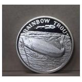 1 Troy oz Rainbow Trout Silver Round