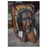 Hand Carved Native American Chief 27'x21'x22'