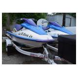 Two Matching 1995 Kawasaki 750 ZZXi Jet Skis on