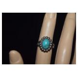 Sterling Turquoise Ring - Needs Shank Repaired
