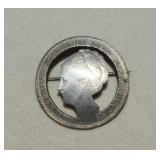 1931 Netherlads Cut-Out Silver Gulden** Brooch