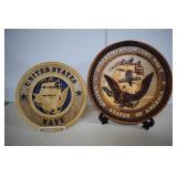 Two Very Nicely Done Carved Wood US Navy Plaques