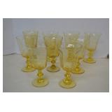 Vintage Lenox Antique Yellow Goblets Lot Of 9