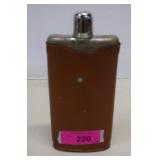 Vintage King Brand Glass Hip Flask Made In England