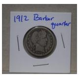 1912 Barber Silver Quarter