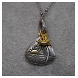 Brighton 'Live Life' Beach Scene/Boat Necklace