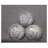 1896, 1905, 1912d Liberty V Nickels