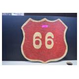 Vintage Route 66 Wood Wall Sign