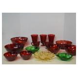 MISC Vintage Red Glass Kitchen Ware & Other