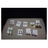Nine Carded Pair of Earrings - Pierced