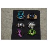 Six Cocktail Rings - Display Not Included