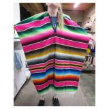 Adult Colorful Serape Fringed Shawl