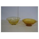 Lot Of Two Vintage Amber Glass Bowls