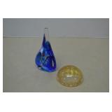 Vintage Handblown Glass Paperweights One Signed