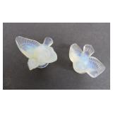 Two Tiny Sabino France Art Glass Birds
