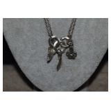 Sterling Barse Pearl Charms Necklace