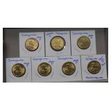 2000D, Five 2000P&2010 Sacagawea Dollars