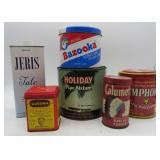 Six Vintage Advertising Tins