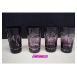 Collectible Purple Etched Water Glasses. No Chips