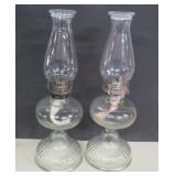 2 Vtg.Matching LampLight Farms Oil Lamps w/Wicks
