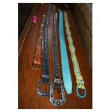 Five Ladies Western Style Belts -One Is Guess-