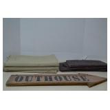 Outhouse Wooden Sign & Leather/Burlap Materials