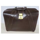 Vtg Brown Leather Doctor Satchel Style Briefcase