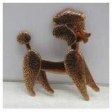 Vtg. Copper 2' Poodle Brooch