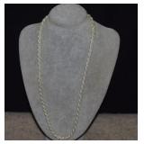 Rope Style Silver Color Chain - Marked Itlay