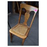 Oak and Wicker Rotan Vintage Chair