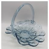 Fenton Salem Blue Priscilla Pattern Basket