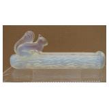 Sabino Paris Opalescent Art Glass Squirrel on Log