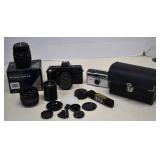 Vintage Film Cameras,Lens and Bag