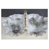 Violets Handled Divided Serving Dish - 14'