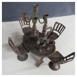Vtg. Brass Dallah Dollhouse 10pc Set - NOTE