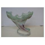 Vintage Swirl Art Glass Handblown Vase